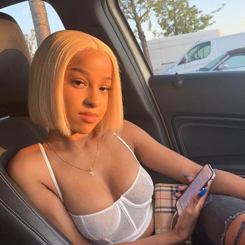 Blonde Bob Wig Short Straight Human Hair - By Hive